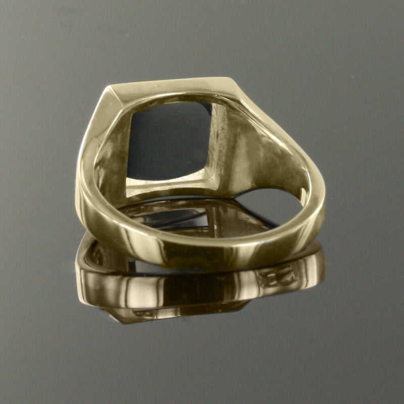 9 Karat Gold Wendbarer quadratischer Ring mit 2,5-Grad-Kopf