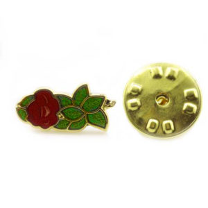 Gilt Metal and Enamel Rose Croix Masonic Lapel Pin