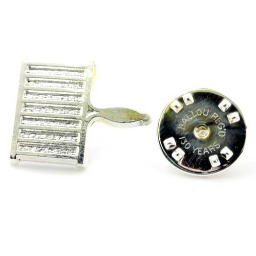 Silver Metal Grid Iron Masonic Lapel Pin (or Badge)