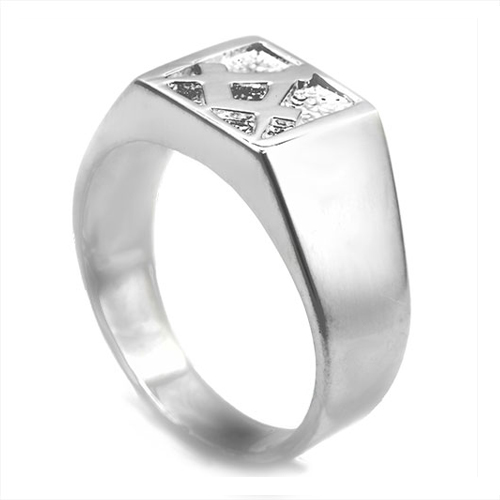 Solid Silver Masonic Free Mason Signet Ring