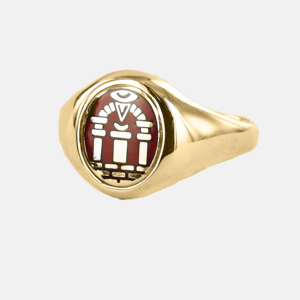 Gold Royal Arch Masonic Ring Red Fixed Head Masonic Jewellery Birmingham Uk
