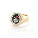 9ct yellow gold royal black constitution ring