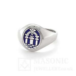 silver royal arch masonic ring blue